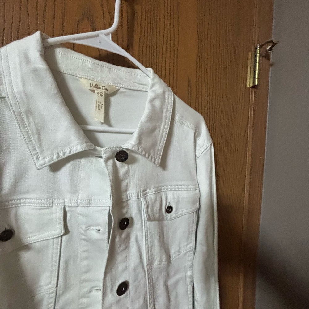 Matilda Jane White Jean Jacket Classic Denim Style - Picture 9 of 9